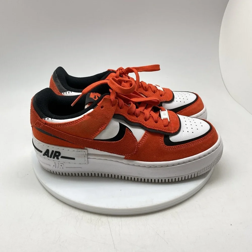 Nike Air Force 1‎ Shadow Sneakers Womens 8 Rush Orange Low Top Shoes DQ8586-800